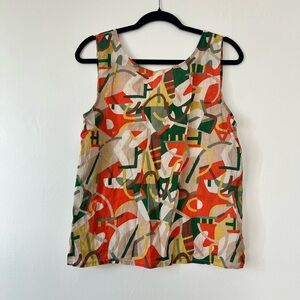 Gravel & Gold Cotton top rhythm print retro boho size 3 (Large) tank top